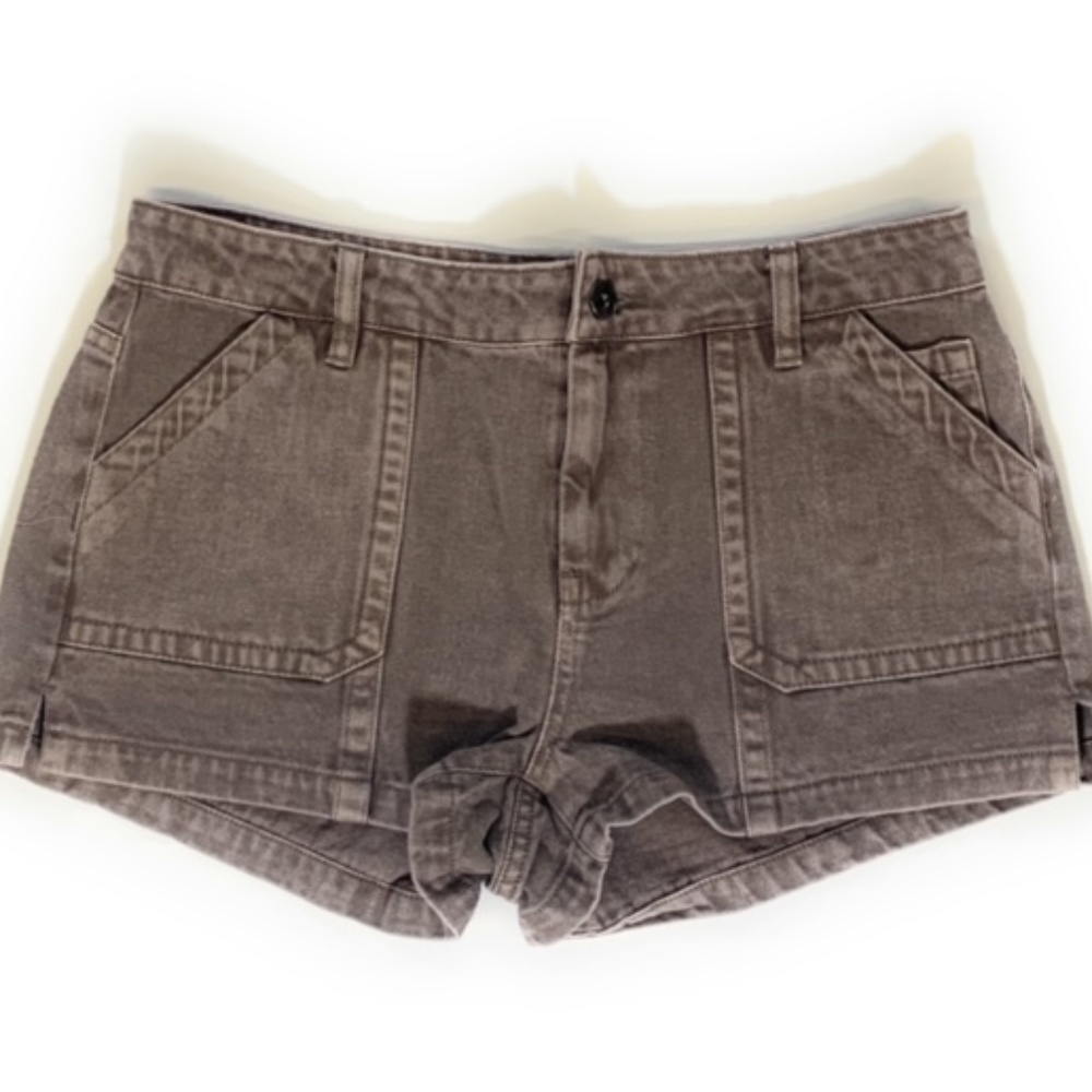 Others Follow Brown Ribbed Shorts* - Picture 1 of 2